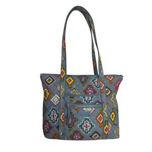 Vera Bradley Quilted Multi Painted Medallions‎ Tote Shoulder Bag Gray